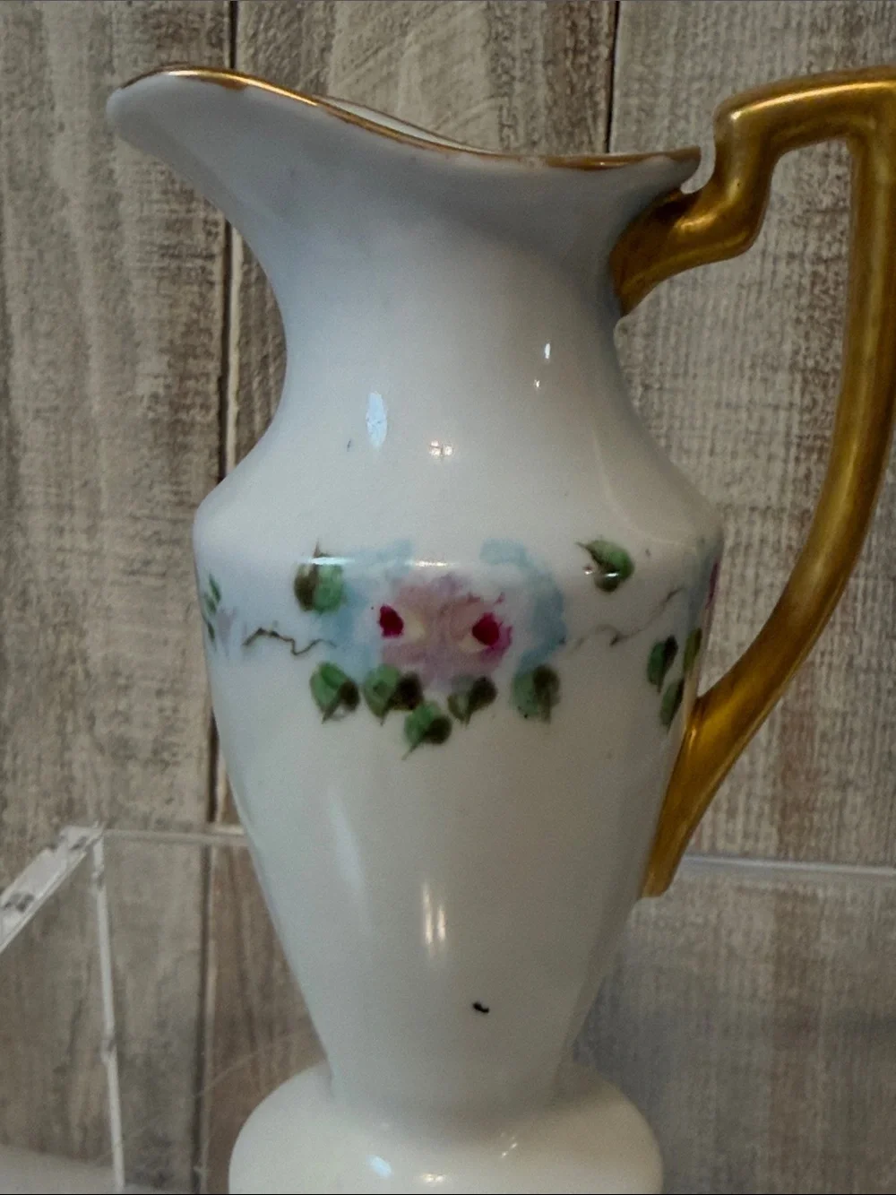 Antique 1929 Hand Painted Miniature Porcelain Pitcher Vase Hobbiest Signed